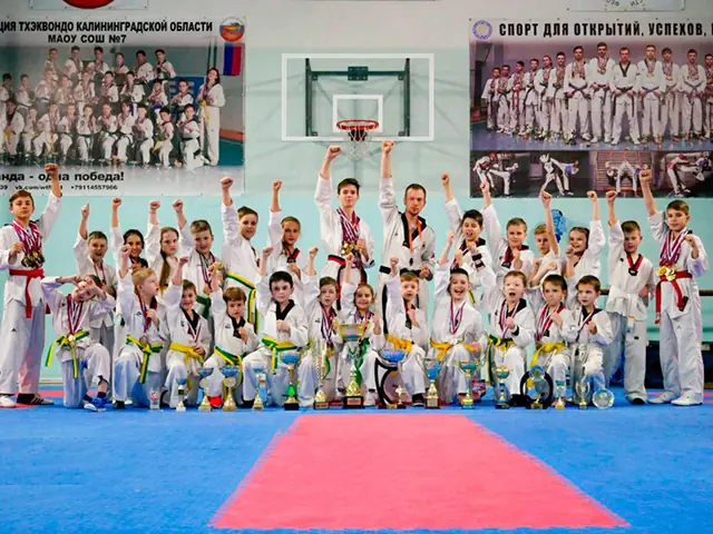 Команда спортивного зала тхэквондо на соревнованиях